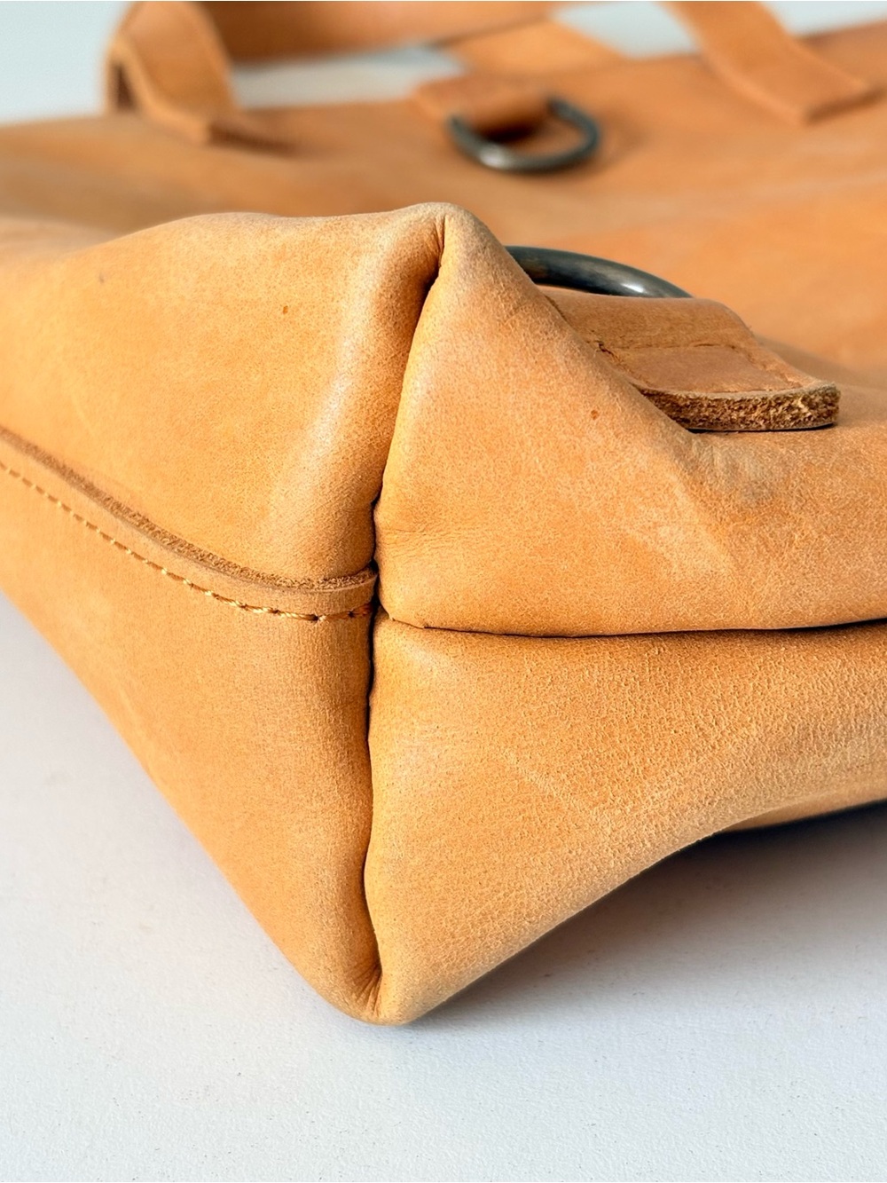 Able Leather Tote Backpack - Camel - Picture 7 of 14